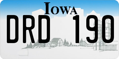 IA license plate DRD190