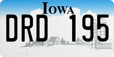 IA license plate DRD195