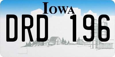 IA license plate DRD196
