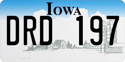 IA license plate DRD197