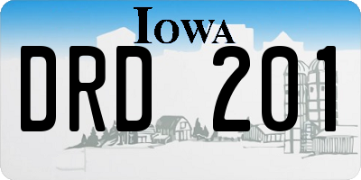 IA license plate DRD201