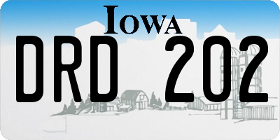IA license plate DRD202