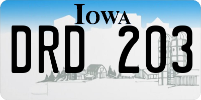 IA license plate DRD203