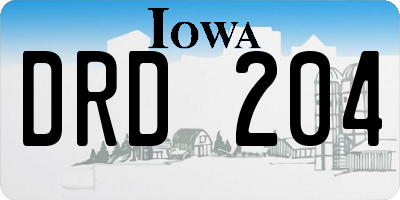 IA license plate DRD204