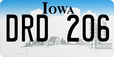 IA license plate DRD206