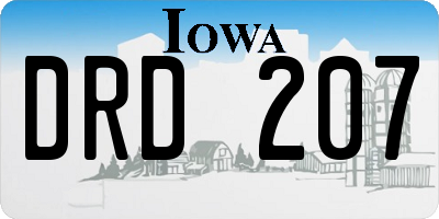 IA license plate DRD207
