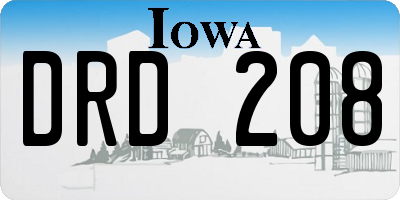 IA license plate DRD208