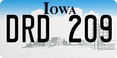 IA license plate DRD209