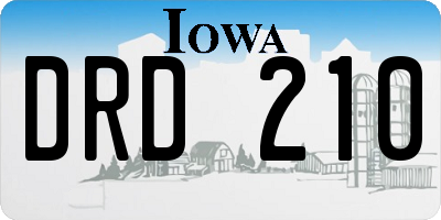 IA license plate DRD210