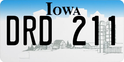 IA license plate DRD211