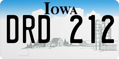 IA license plate DRD212