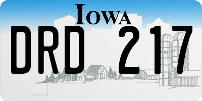 IA license plate DRD217