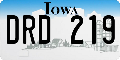 IA license plate DRD219