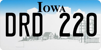 IA license plate DRD220