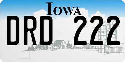 IA license plate DRD222