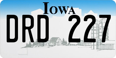 IA license plate DRD227