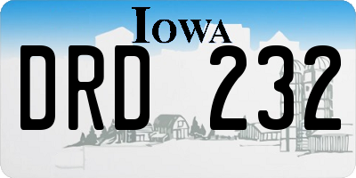 IA license plate DRD232
