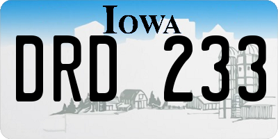 IA license plate DRD233