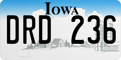 IA license plate DRD236