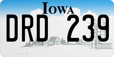 IA license plate DRD239
