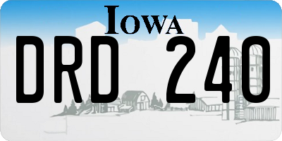 IA license plate DRD240