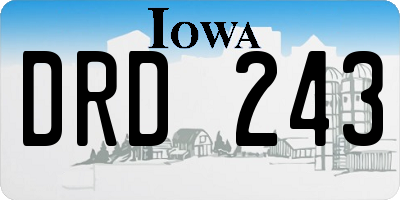IA license plate DRD243