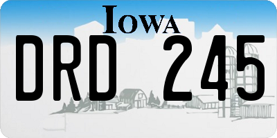 IA license plate DRD245