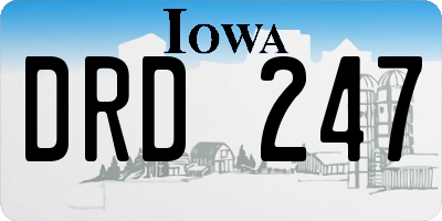 IA license plate DRD247