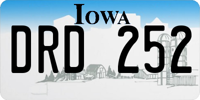 IA license plate DRD252