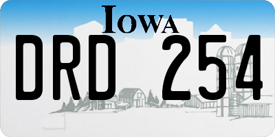 IA license plate DRD254
