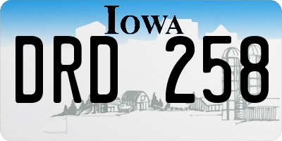 IA license plate DRD258