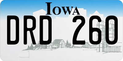 IA license plate DRD260