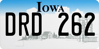 IA license plate DRD262