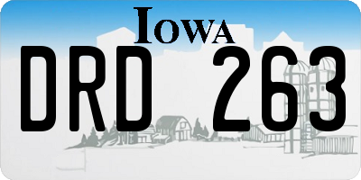 IA license plate DRD263