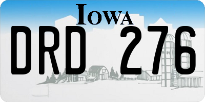 IA license plate DRD276