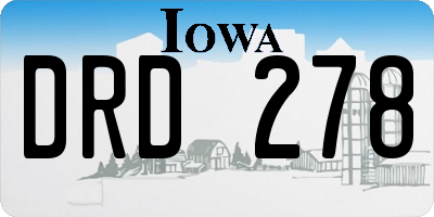 IA license plate DRD278