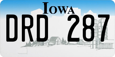 IA license plate DRD287