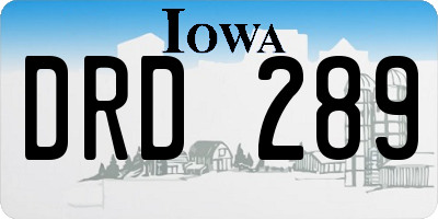 IA license plate DRD289