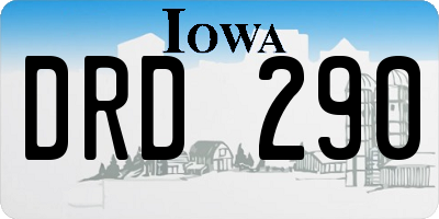 IA license plate DRD290