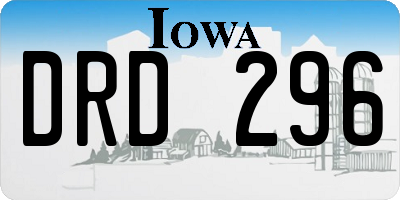 IA license plate DRD296