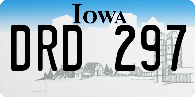 IA license plate DRD297