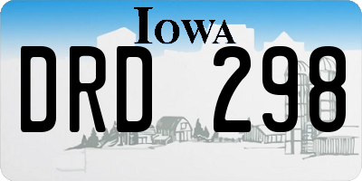 IA license plate DRD298