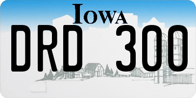 IA license plate DRD300