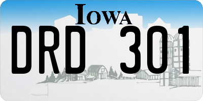 IA license plate DRD301