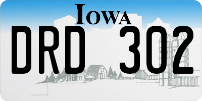 IA license plate DRD302