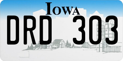 IA license plate DRD303