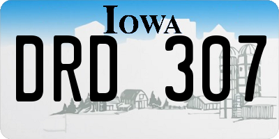 IA license plate DRD307