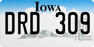 IA license plate DRD309
