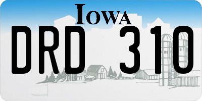 IA license plate DRD310