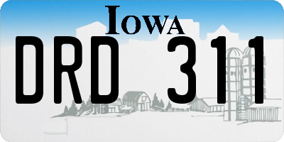 IA license plate DRD311